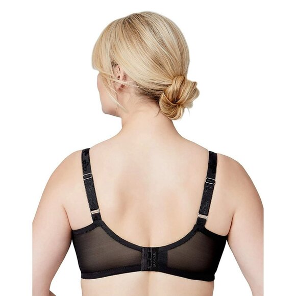 Bramour by Glamorise size 46D Underwire Bra Black Tribeca 7006 Lace Womens - Picture 2 of 6